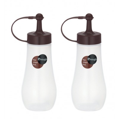 MXY Japanese Salad Squeezee Bottle with Tip Cup Design Vinegar Pot Oil Pot 2 Units Package 250ml (Brown)