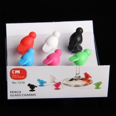 MXY Home Mini Birds Wine Glass Cups Markers Party People Silicone for Making Glasses Set of 6 Identifiers Different Colors