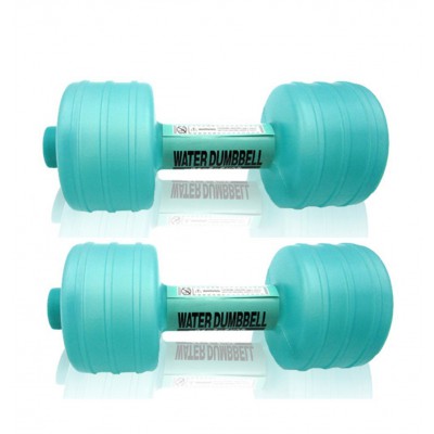 Watered Dumbbells - MXY Premium Plastic Water-filled Dumbbells For Sports Exercise Weightlifting Portable Adjustable (Green / 2 Pcs)