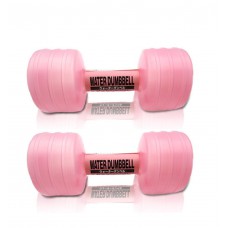 Watered Dumbbells - MXY Premium Plastic Water-filled Dumbbells For Sports Exercise Weightlifting Portable & Adjustable (Pink / 2 Pcs)