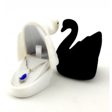 MXY Velvet Jewellery Box Jewelry Necklace Ring Earrings Gift Boxes Jewelry Display Cutely Small Case (Couple Swans Of Black&White)