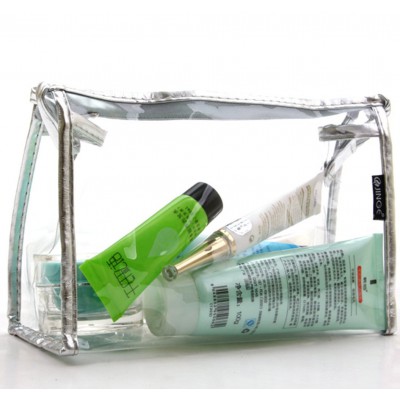 MXY Multi-functional Comestic Bag Transparent Waterproof Travel Portable Makeup Organizers (Silver) 