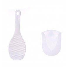MXY Rice Scoop Paddle White Spatula Spoon With A Suction Cup Holder Can Adsorbed On Rice Cooker Or Any Smooth Surface Creative Design Gift
