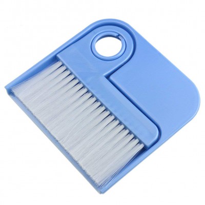 MXY Plastic Handle Mini Broom And Dustpan Set Corner Cleaner For Office Home Kitchen Car Keyboard (L-Blue)