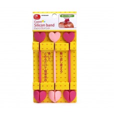 MXY Multi-use Silicone Bag Sealing Ties Heart Shape Design Cable Management Set of 3 (Hot pink)