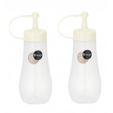 MXY Japanese Salad Squeezee Bottle With Tip Cup Design Vinegar Pot Oil Pot 250ml 2 Units Package (White)