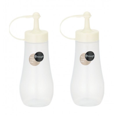 MXY Japanese Salad Squeezee Bottle With Tip Cup Design Vinegar Pot Oil Pot 250ml 2 Units Package (White)