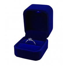 MXY Velvet Jewellery Box With Led Light Jewelry Ring Holder Earrings Gift Boxes Jewelry Display Cutely Small Case (Blue) 