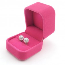 MXYe Velvet Jewellery Box With Led Light Jewelry Ring Holder Earrings Gift Boxes Jewelry Display Cutely Small Case (Hot Pink) 