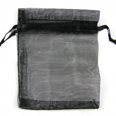 MXY Organza Drawstring Bag Party Wedding Gift Candy Pouches 10x12cm/3.9x4.7inch Black 100PCS 