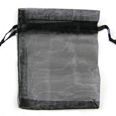 MXY Organza Drawstring Bag Party Wedding Gift Candy Pouches 10x12cm/3.9x4.7inch Black 100PCS 