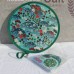 MXY Foldable Fan Japanese Style Summer Handheld Round Folding Fan Beautiful Pattern Festival Decor Wedding Birthdays Home Decoration (Green Leaves)