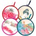 MXY Foldable Fan Ancientry Style Summer Handheld Round Folding Fan Beautiful Ink and Wash Pattern Festival Decor Wedding Birthdays Home Decoration 4 Units Different Patterns