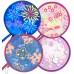 MXY Foldable Fan Japanese Style Summer Handheld Round Folding Fan Beautiful Pattern Festival Decor Wedding Birthdays Home Decoration 4 Units Different Patterns