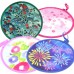 MXY Foldable Fan Round Japanese Style Summer Handheld Folding Fans Festival Wedding Party Decor Home Personal Decoration 4 Units Different Beautiful Patterns